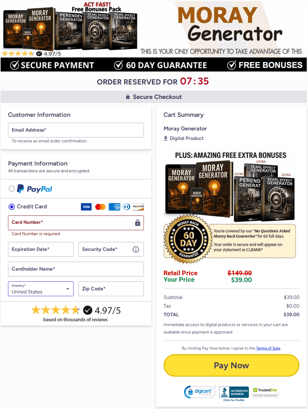 Moray Generator Checkout